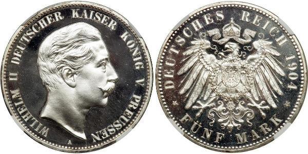 5 Mark Regno di Prussia (1701-1918) Argento Wilhelm II, German Emperor (1859-1941)