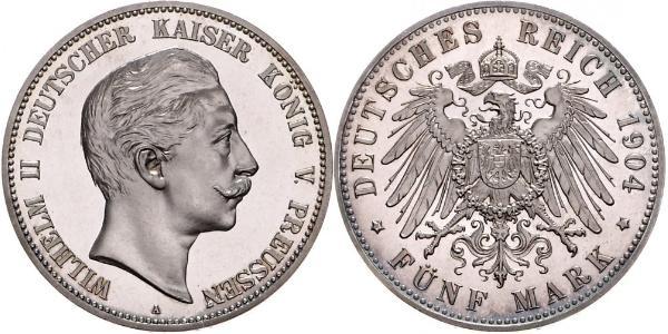 5 Mark Regno di Prussia (1701-1918) Argento Wilhelm II, German Emperor (1859-1941)