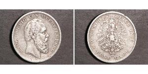 5 Mark Regno di Württemberg (1806-1918) Argento Carlo di Württemberg