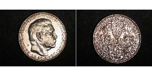 5 Mark Repubblica di Weimar (1918-1933) Argento Paul von Hindenburg
