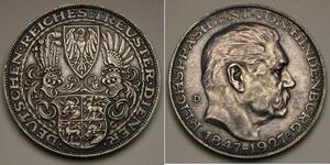 5 Mark Repubblica di Weimar (1918-1933) Argento Paul von Hindenburg