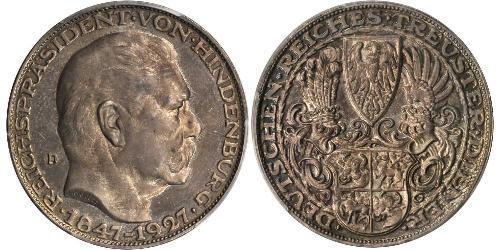 5 Mark Repubblica di Weimar (1918-1933) Argento Paul von Hindenburg