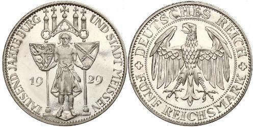 5 Mark Repubblica di Weimar (1918-1933) Argento 