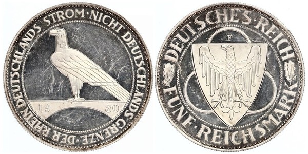 5 Mark Repubblica di Weimar (1918-1933) Argento 