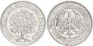 5 Mark Repubblica di Weimar (1918-1933) / Germania Argento 