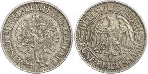 5 Mark Repubblica di Weimar (1918-1933) / Germania Argento 