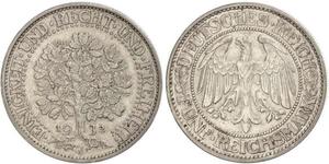 5 Mark Repubblica di Weimar (1918-1933) / Germania Argento 