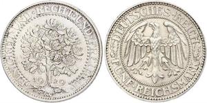 5 Mark Repubblica di Weimar (1918-1933) / Germania Argento 