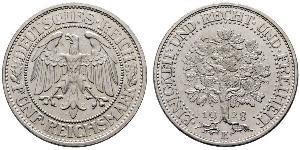 5 Mark Repubblica di Weimar (1918-1933) / Germania Argento 