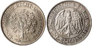 5 Mark Repubblica di Weimar (1918-1933) / Germania Argento 