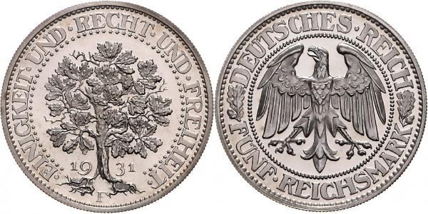 5 Mark Repubblica di Weimar (1918-1933) / Germania Argento 