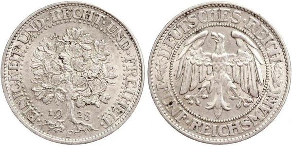 5 Mark Repubblica di Weimar (1918-1933) / Germania Argento 
