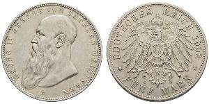 5 Mark Sassonia-Meiningen (1680 - 1918) Argento Giorgio II di Sassonia-Meiningen