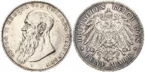 5 Mark Sassonia-Meiningen (1680 - 1918) Argento Giorgio II di Sassonia-Meiningen