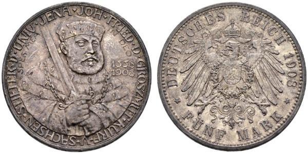 5 Mark Sassonia-Weimar-Eisenach (1809 - 1918) Argento 