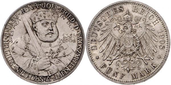 5 Mark Sassonia-Weimar-Eisenach (1809 - 1918) Argento 