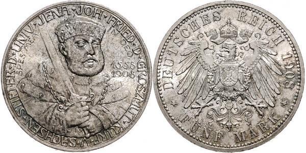 5 Mark Sassonia-Weimar-Eisenach (1809 - 1918) Argento 