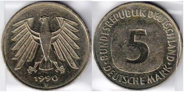 5 Mark Germany Copper/Nickel 