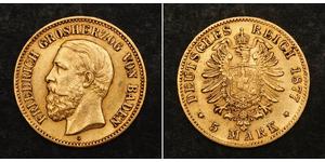 5 Mark Grand Duchy of Baden (1806-1918) Gold Friedrich I. (Baden, Großherzog) (1826 - 1907)