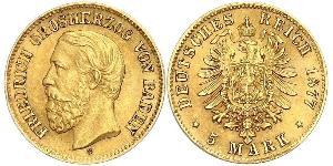 5 Mark Grand Duchy of Baden (1806-1918) Gold Frederick I, Grand Duke of Baden (1826 - 1907)