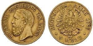 5 Mark Grand Duchy of Baden (1806-1918) Gold Friedrich I. (Baden, Großherzog) (1826 - 1907)