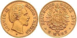 5 Mark Kingdom of Bavaria (1806 - 1918) Gold Ludwig II of Bavaria (1845 – 1886)