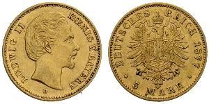 5 Mark Kingdom of Bavaria (1806 - 1918) Gold Ludwig II of Bavaria (1845 – 1886)