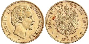 5 Mark Kingdom of Bavaria (1806 - 1918) Gold Ludwig II of Bavaria (1845 – 1886)