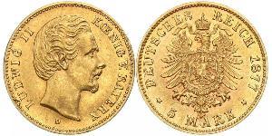 5 Mark Kingdom of Bavaria (1806 - 1918) Gold Ludwig II of Bavaria (1845 – 1886)