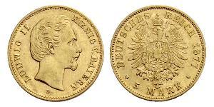 5 Mark Kingdom of Bavaria (1806 - 1918) Gold Ludwig II of Bavaria (1845 – 1886)