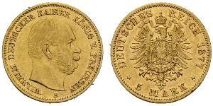 5 Mark Kingdom of Prussia (1701-1918) Gold Wilhelm I, German Emperor (1797-1888)