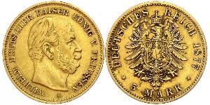 5 Mark Kingdom of Prussia (1701-1918) Gold Wilhelm I, German Emperor (1797-1888)