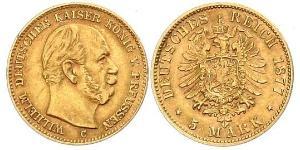 5 Mark Kingdom of Prussia (1701-1918) Gold Wilhelm I, German Emperor (1797-1888)