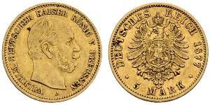 5 Mark Kingdom of Prussia (1701-1918) Gold Wilhelm I, German Emperor (1797-1888)