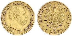 5 Mark Kingdom of Prussia (1701-1918) Gold Wilhelm I, German Emperor (1797-1888)