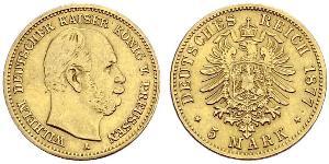 5 Mark Kingdom of Prussia (1701-1918) Gold Wilhelm I, German Emperor (1797-1888)