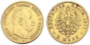 5 Mark Kingdom of Prussia (1701-1918) Gold Wilhelm I, German Emperor (1797-1888)