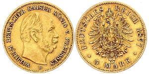 5 Mark Kingdom of Prussia (1701-1918) Gold Wilhelm I, German Emperor (1797-1888)