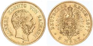 5 Mark Kingdom of Saxony (1806 - 1918) Gold 