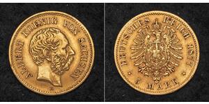 5 Mark Kingdom of Saxony (1806 - 1918) Gold 