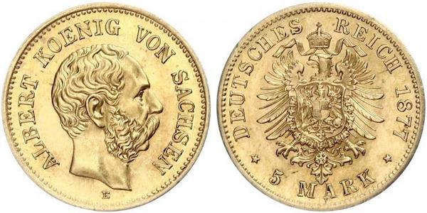 5 Mark Kingdom of Saxony (1806 - 1918) Gold 