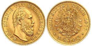 5 Mark Kingdom of Württemberg (1806-1918) Gold Charles I of Württemberg