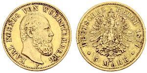 5 Mark Kingdom of Württemberg (1806-1918) Gold Charles I of Württemberg