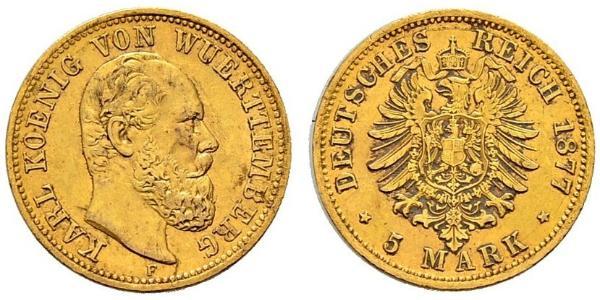 5 Mark Kingdom of Württemberg (1806-1918) Gold Charles I of Württemberg