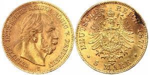 5 Mark Königreich Preußen (1701-1918) Gold Wilhelm I, German Emperor (1797-1888)