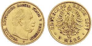 5 Mark Königreich Preußen (1701-1918) Gold Wilhelm I, German Emperor (1797-1888)