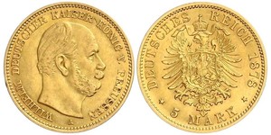 5 Mark Königreich Preußen (1701-1918) Gold Wilhelm I, German Emperor (1797-1888)