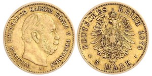 5 Mark Königreich Preußen (1701-1918) Gold Wilhelm I, German Emperor (1797-1888)