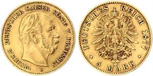 5 Mark Königreich Preußen (1701-1918) Gold Wilhelm I, German Emperor (1797-1888)