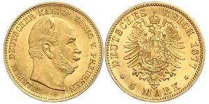 5 Mark Königreich Preußen (1701-1918) Gold Wilhelm I, German Emperor (1797-1888)